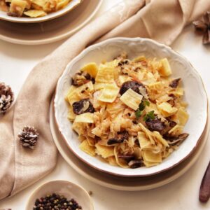 Łazanki z pieczarkami