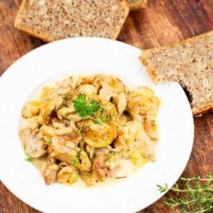 Polędwiczki w sosie kurkowym