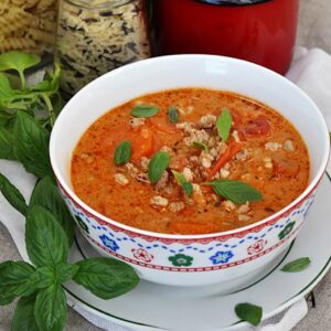 Zupa pomidorowa z mięsem mielonym