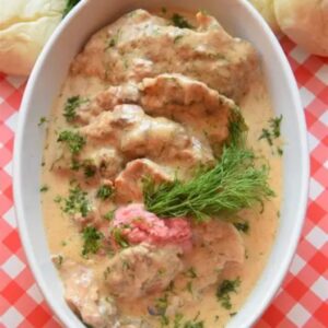 Karkówka w sosie chrzanowym