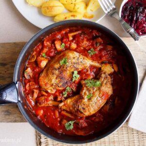 Podudzie smażone z papryką i słodkim sosem