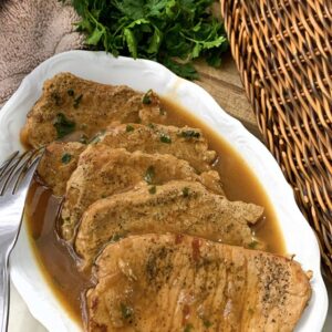 Stek ze schabu w sosie kminkowym