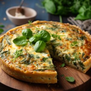 Tarta ze szpinakiem i grzybami