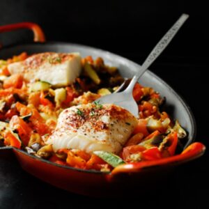 Dorsz zapiekany z papryką